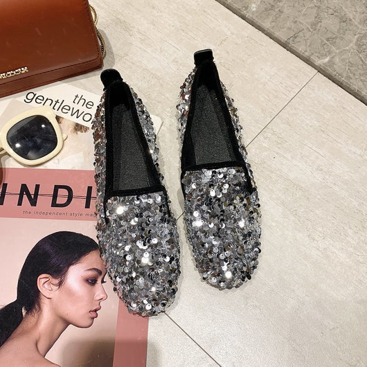Zapatos de Tacón Bajo Brillantes Multiuso para Mujer - Image 18