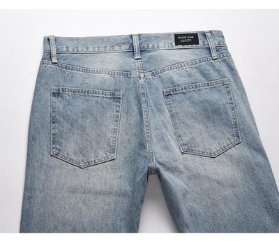 Jeans Rectos Casuales para Hombre con Diseño Floral Quemado y Lavado Industrial - Image 26