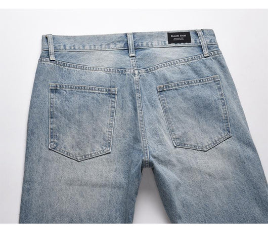 Jeans Rectos Casuales para Hombre con Diseño Floral Quemado y Lavado Industrial - Image 26