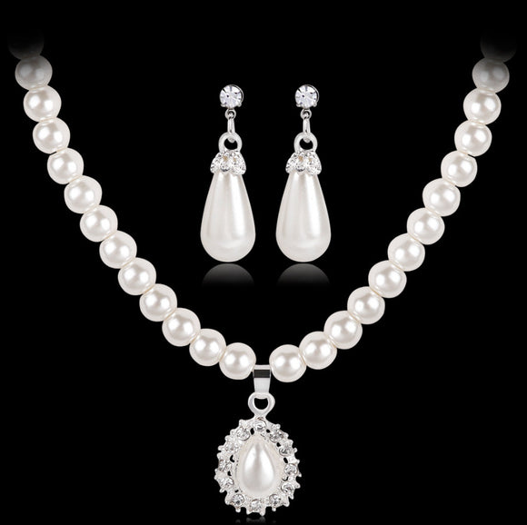 Conjunto de Collar de Perlas Elegante