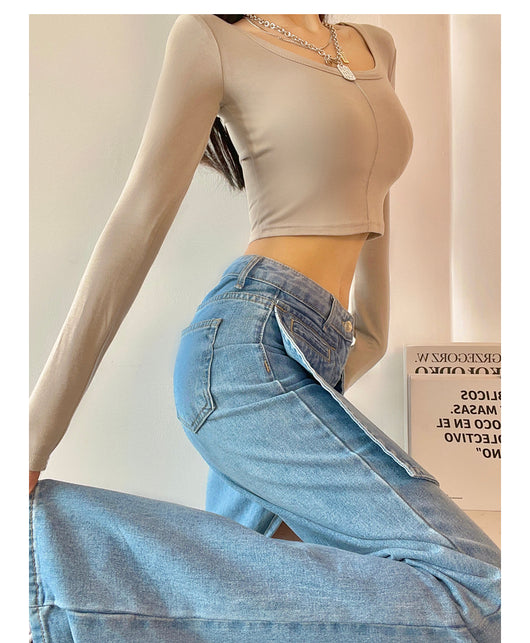 Jeans Talle Alto Versátiles con Pierna Ancha - Image 8