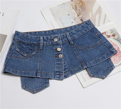 Faja Denim Versátil con Detalles Decorativos para Mujer - Image 9