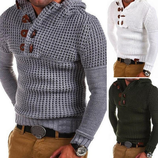 Suéter Hoodie Doble Botonadura Manga Larga para Hombre - Image 2
