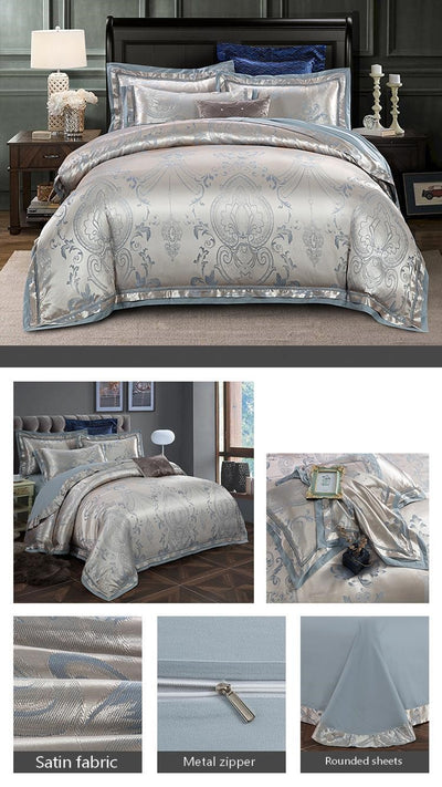 Juego de Sábanas Jacquard Tencel Algodón Satinado Lujo Europeo - Image 3