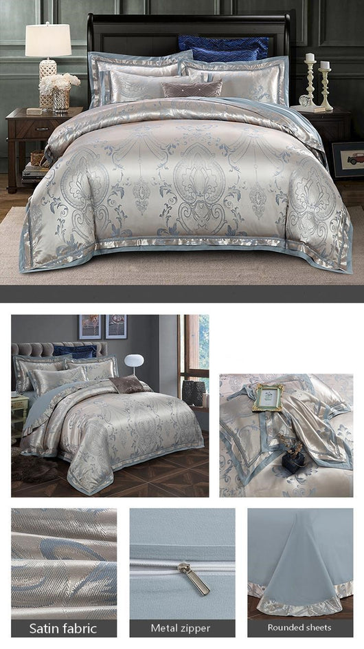 Juego de Sábanas Jacquard Tencel Algodón Satinado Lujo Europeo - Image 3