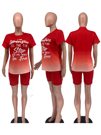 Traje Casual Mujer con Estampado de Letras y Degradado - Image 12
