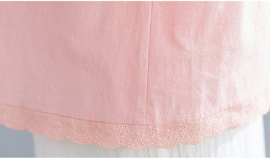 Blusa Oversized con Encaje Bordado en Cuello y Mangas Largas - Image 12