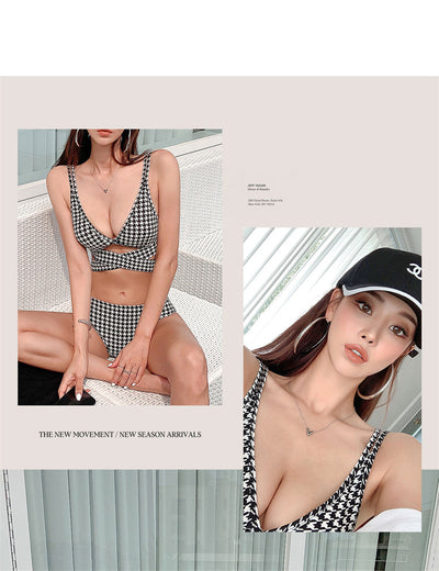 Bikini Estampado Cuadros con Lazo Cruzado - Image 18