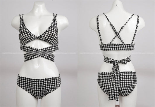 Bikini Estampado Cuadros con Lazo Cruzado - Image 20