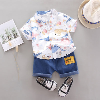Traje Infantil Estilo Vaquero de Manga Corta para Niños - Image 8
