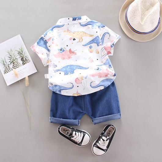 Traje Infantil Estilo Vaquero de Manga Corta para Niños - Image 10