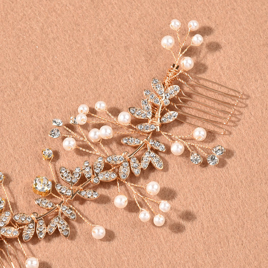 Peineta de Novia Plateada con Flores - Tocado para Boda - Image 10