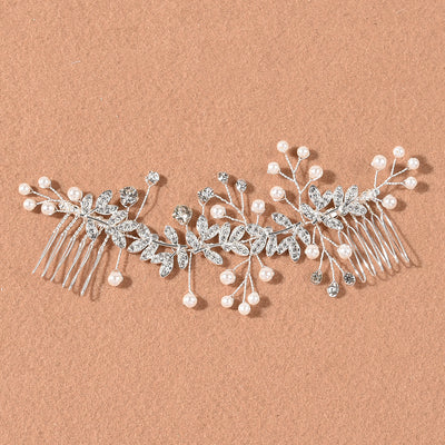 Peineta de Novia Plateada con Flores - Tocado para Boda - Image 12