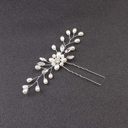 Horquilla de Oro con Perla y Diamante en Forma de U - Image 11
