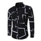 Camisa Casual de Manga Larga con Estampado Geométrico para Hombre