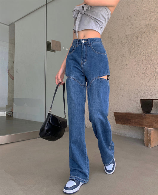 Jeans Verticales de Cintura Alta Suelta y Slim para Mujer - Image 12