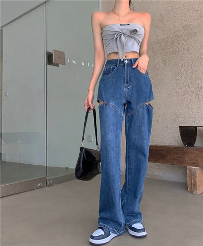 Jeans Verticales de Cintura Alta Suelta y Slim para Mujer - Image 14