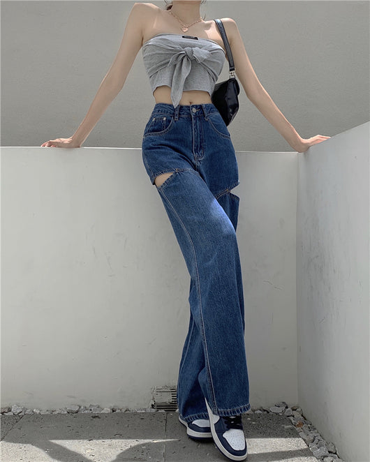 Jeans Verticales de Cintura Alta Suelta y Slim para Mujer - Image 15