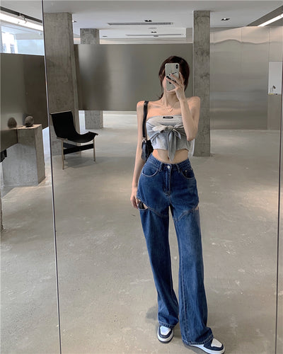Jeans Verticales de Cintura Alta Suelta y Slim para Mujer - Image 17