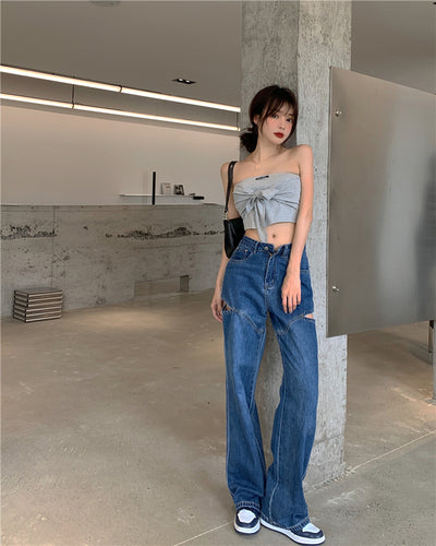 Jeans Verticales de Cintura Alta Suelta y Slim para Mujer - Image 20