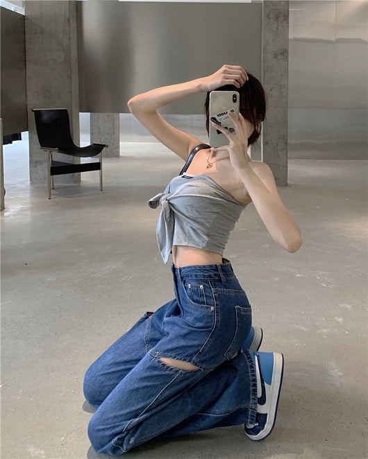 Jeans Verticales de Cintura Alta Suelta y Slim para Mujer - Image 21