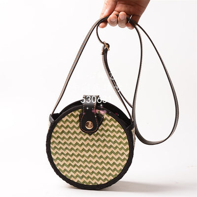 Bolsa Tejida de Bambú para Playa - Bandolera Redonda Compacta - Image 15