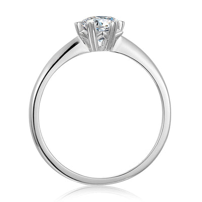 Anillo de Moissanita Copo de Nieve Brazos Rectos 50 Puntos Elegante y Delicado - Image 9