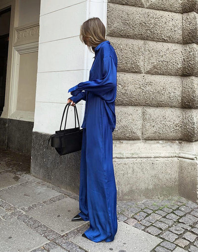 Conjunto de Dos Piezas: Blusa Azul y Pantalón Largo Dinklein - Image 6