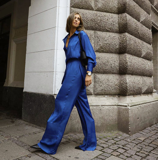 Conjunto de Dos Piezas: Blusa Azul y Pantalón Largo Dinklein - Image 9