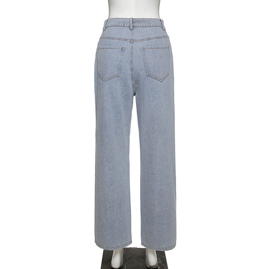 Jeans Rotos de Cintura Alta y Pierna Ancha para Mujer - Estilo Verano - Image 14
