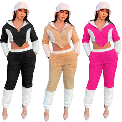 Chaqueta Teddy Fleece con Cierre y Bloques de Color - Set de Moda Irregular - Image 24