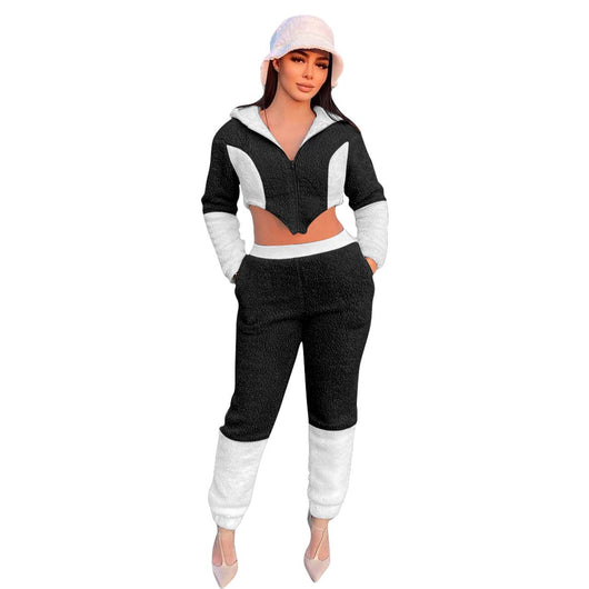 Chaqueta Teddy Fleece con Cierre y Bloques de Color - Set de Moda Irregular - Image 27