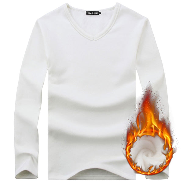Camiseta Térmica Manga Larga Hombre Invierno - Terciopelo Suave Ajuste Slim Tallas Grandes