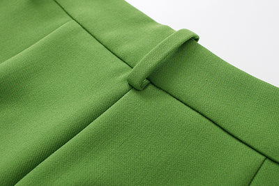 Pantalón Largo Verde Pasto Plisado Cintura Media para Mujer - Image 15