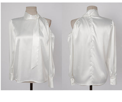 Blusa Suelta de Seda con Falda Slim de Cintura Alta - Image 19