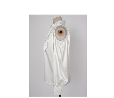 Blusa Suelta de Seda con Falda Slim de Cintura Alta - Image 20