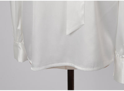 Blusa Suelta de Seda con Falda Slim de Cintura Alta - Image 22