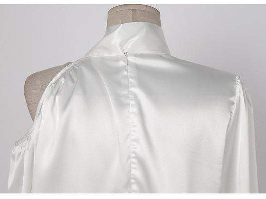 Blusa Suelta de Seda con Falda Slim de Cintura Alta - Image 24