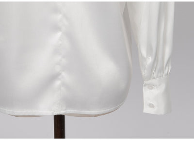 Blusa Suelta de Seda con Falda Slim de Cintura Alta - Image 25