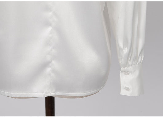 Blusa Suelta de Seda con Falda Slim de Cintura Alta - Image 25