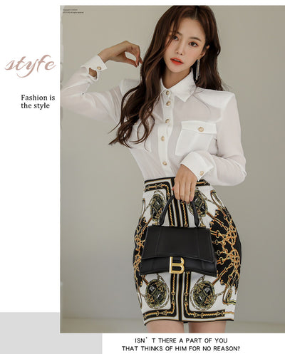 Conjunto Elegante Falda y Blusa Slim Fit para Mujer - Image 12