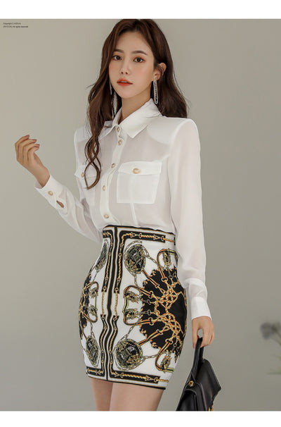 Conjunto Elegante Falda y Blusa Slim Fit para Mujer - Image 13