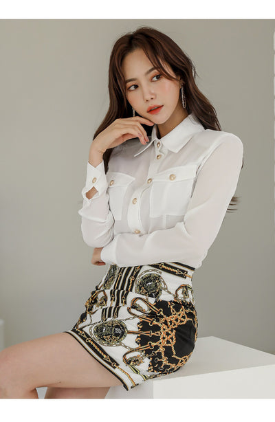 Conjunto Elegante Falda y Blusa Slim Fit para Mujer - Image 19