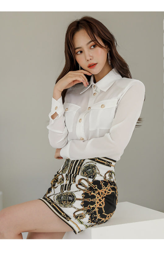 Conjunto Elegante Falda y Blusa Slim Fit para Mujer - Image 19
