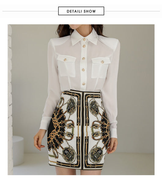 Conjunto Elegante Falda y Blusa Slim Fit para Mujer - Image 20