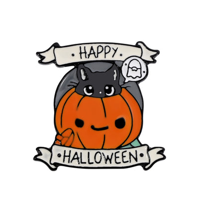 Broche Calabaza Halloween con Esmalte y Efecto Goteo - Image 7