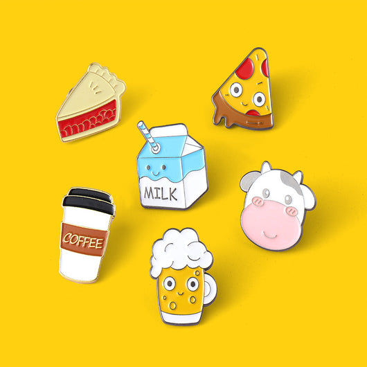 Broche Metálico Temático de Comida y Café - Accesorios Divertidos - Image 19
