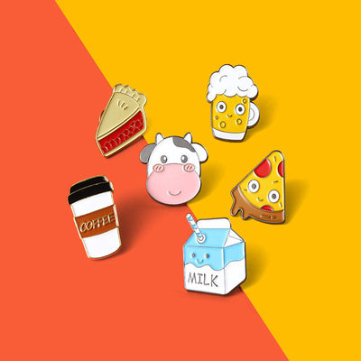 Broche Metálico Temático de Comida y Café - Accesorios Divertidos - Image 20
