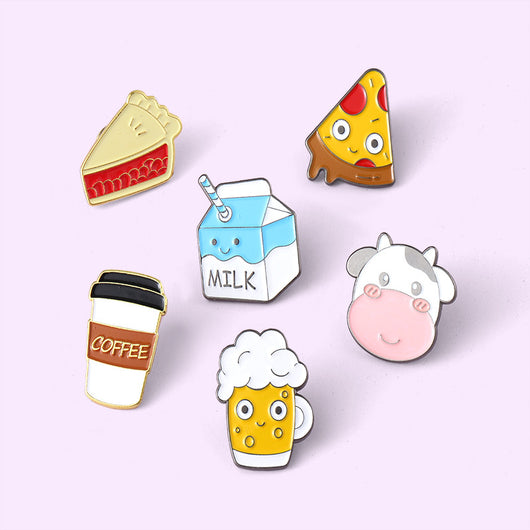 Broche Metálico Temático de Comida y Café - Accesorios Divertidos - Image 21