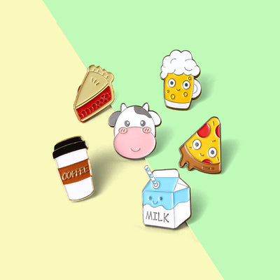 Broche Metálico Temático de Comida y Café - Accesorios Divertidos - Image 22